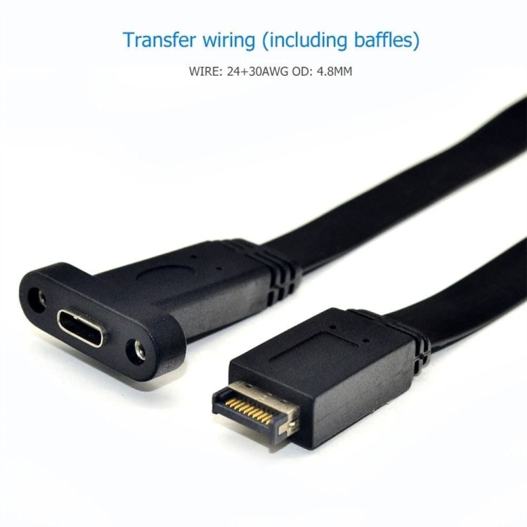 USB 3.1 Type-E To USB-C / Type-C Connector Front Panel Header 0.3m Low Profile Bracket - Cable & Adapters by buy2fix | Online Shopping UK | buy2fix