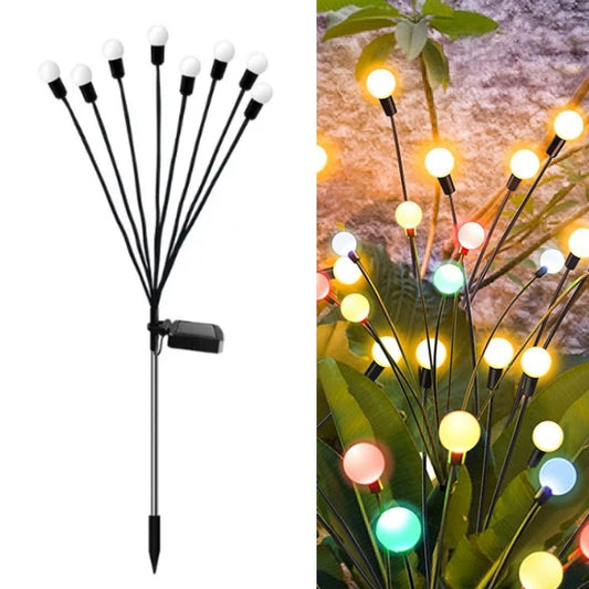 2sets Solar Firefly Lights Christmas Outdoor Garden Waterproof Lawn Lights, Color: 8 Head Color Light - Solar Lights by buy2fix | Online Shopping UK | buy2fix