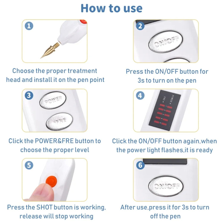 Spot Mole Pen Spot Removal Instrument Home Beauty Instrument, Spec: Charging Model EU Plug(White) - Beauty Instrument by buy2fix | Online Shopping UK | buy2fix