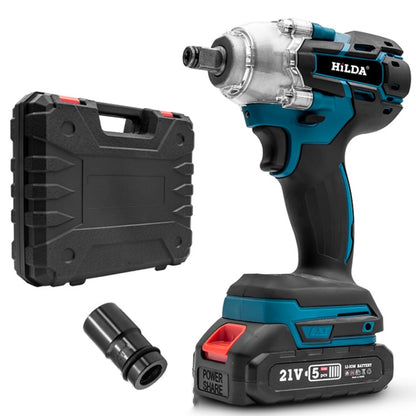 HILDA Motorized Wrenches Lithium Repair Parts With 22mm Socket, US Plug, Model: Blue With 1 Battery+1 Charger(1500mAh) - Screws by HILDA | Online Shopping UK | buy2fix