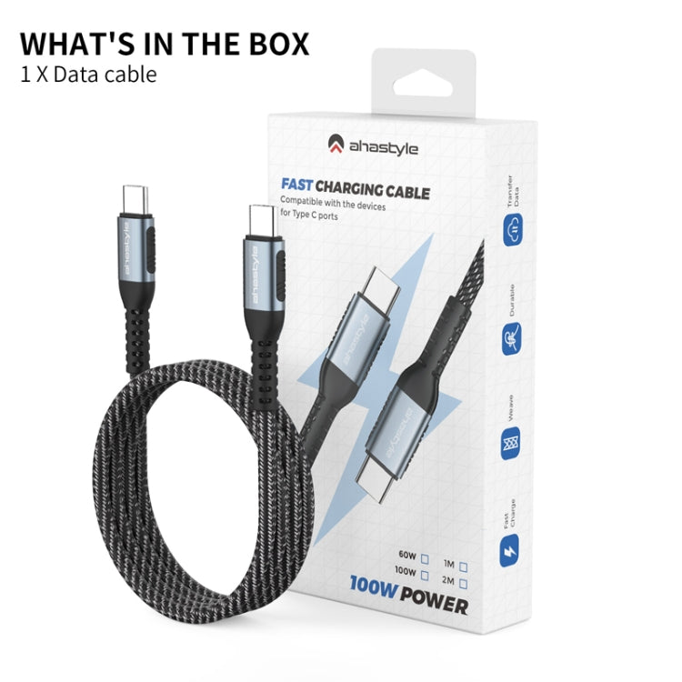 For Type-C Interface Devices AhaStyle Nylon Braided Dual Charging Cable, Power: 60W - USB-C & Type-C Cable by AhaStyle | Online Shopping UK | buy2fix