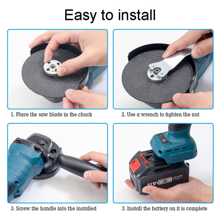 HILDA 21V Brushless Angle Grinder Lithium Cutting Machine, Model: 2 Battery +1 Charger EU Plug - Abrasive Tools & Accessories by HILDA | Online Shopping UK | buy2fix