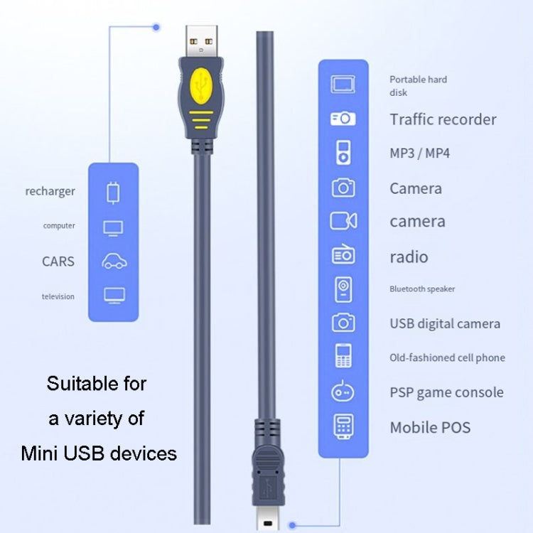 JINGHUA USB2.0 To T-Port Connection Cable MINI5Pin Data Hard Disk Cable, Length: 1.2m - USB Cable by JINGHUA | Online Shopping UK | buy2fix