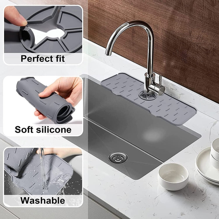 Kitchen Bath Faucet Silicone Drain Mat Sink Splash Proof Silicone Pad(Black) - Faucets & Accessories by buy2fix | Online Shopping UK | buy2fix