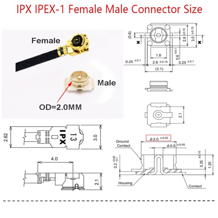 1 In 3 IPX To RPSMAJ RG178 Pigtail WIFI Antenna Extension Cable Jumper(15cm) - Connectors by buy2fix | Online Shopping UK | buy2fix