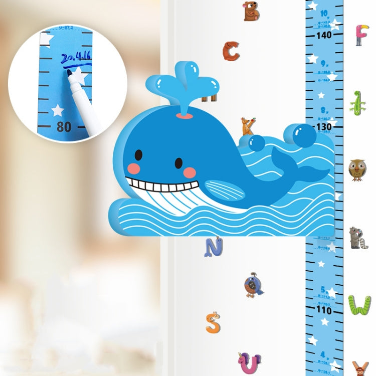 3D Height Paste Children Height Measurement Ruler Magnetic Suction Cartoon Wall Stickers Can Be Removed(Whale Sticker Model) - Sticker by buy2fix | Online Shopping UK | buy2fix
