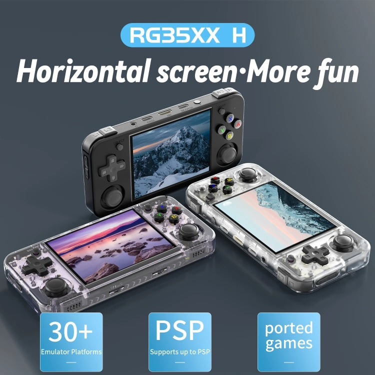 ANBERNIC RG35XX H Handheld Game Console 3.5 Inch IPS Screen Linux System 64GB(Transparent White) - Pocket Console by ANBERNIC | Online Shopping UK | buy2fix