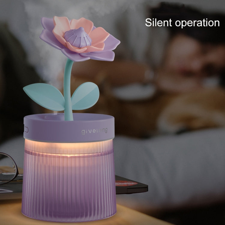 Flower Spray Hhydrating Colorful Atmosphere Light USB Aromatherapy Humidifier, Color: Gardenia Purple - Air Purifiers & Accessories by buy2fix | Online Shopping UK | buy2fix