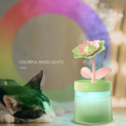 Flower Spray Hhydrating Colorful Atmosphere Light USB Aromatherapy Humidifier, Color: Gardenia Green - Air Purifiers & Accessories by buy2fix | Online Shopping UK | buy2fix