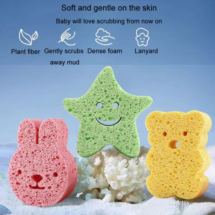 Baby Bathing Wood Pulp Sponge Cute Cartoon Soft Bath Sponge Bath Scrubber, Model: Bear - Bath Brushes & Sponges by buy2fix | Online Shopping UK | buy2fix