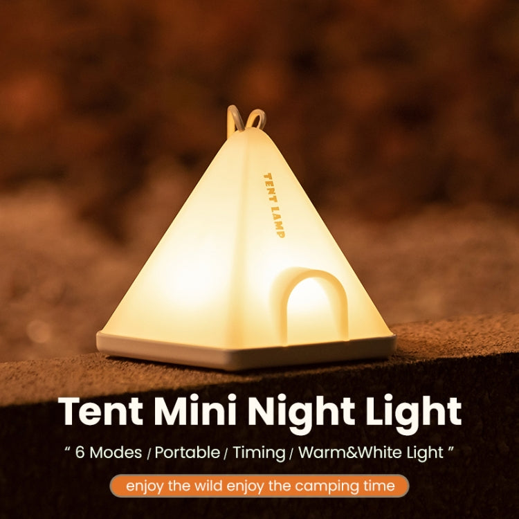 ZAY-L05 Tent-Shape USB Charging Timer Night Light Wild Camping Atmosphere Light(Khaki) - Camping Lighting by buy2fix | Online Shopping UK | buy2fix