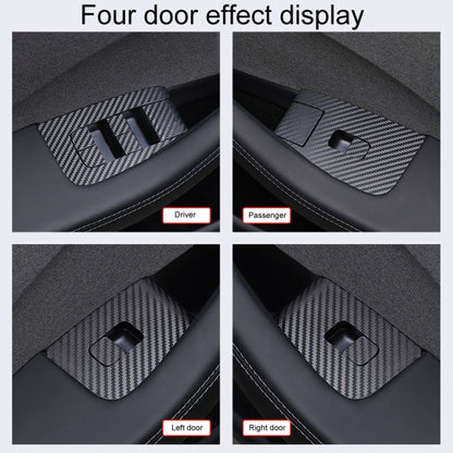 4pcs /Set For Tesla Model 3 Lift Window Button Sticker Car Interior, Style: Starry Line - Car Interior Mouldings by buy2fix | Online Shopping UK | buy2fix