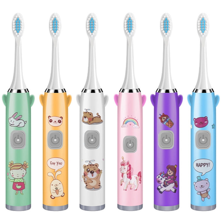 USB Charging Fully Automatic Ultrasonic Cartoon Children Electric Toothbrush, Color: Pink with 3 Heads - Toothbrushes by buy2fix | Online Shopping UK | buy2fix