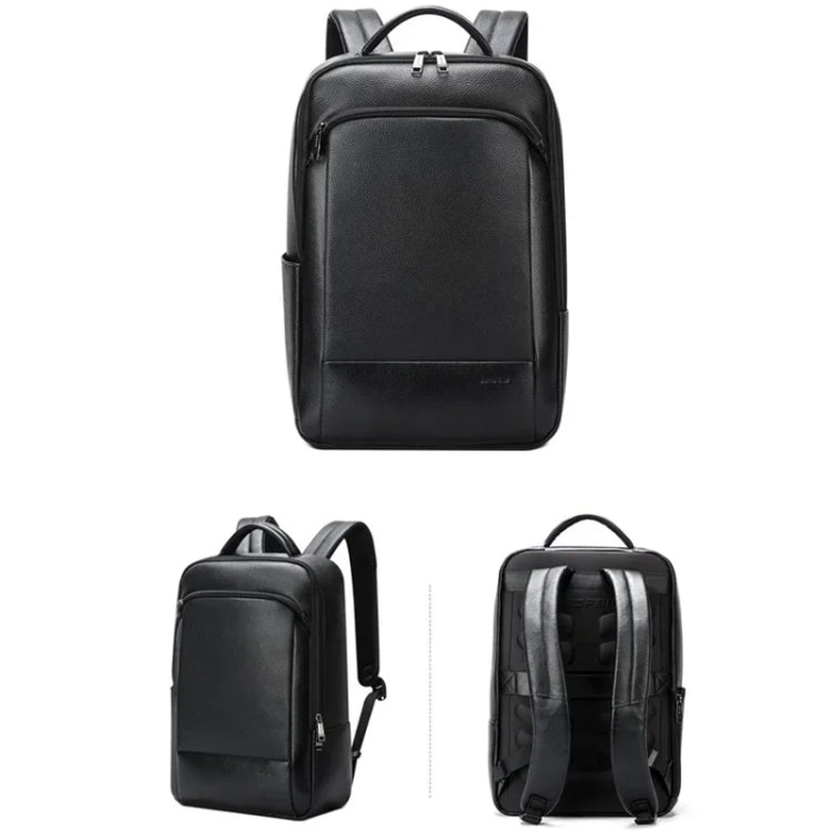 Bopai 61-123311 Large-Capacity First-Layer Cowhide Business Laptop Backpack(Black) - Backpack by Bopai | Online Shopping UK | buy2fix