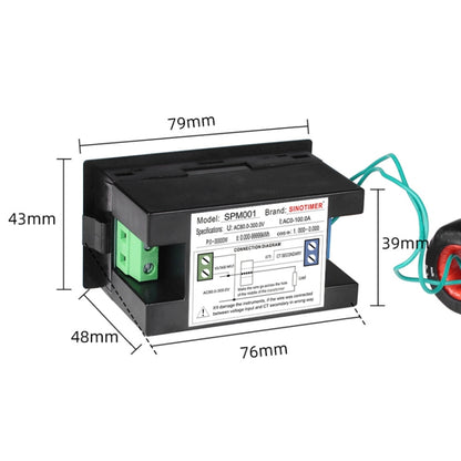 SINOTIMER SPM001 AC LED Digital Voltmeter Frequency Factors Meter Power Monitor, Specification: AC80-300V 100A - Current & Voltage Tester by SINOTIMER | Online Shopping UK | buy2fix