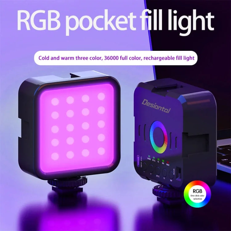 Desiontal W70 Full Color RGB Live Fill Light Portable Small Pocket Light Ambient Photo Handheld Photography Lighting -  by Desiontal | Online Shopping UK | buy2fix