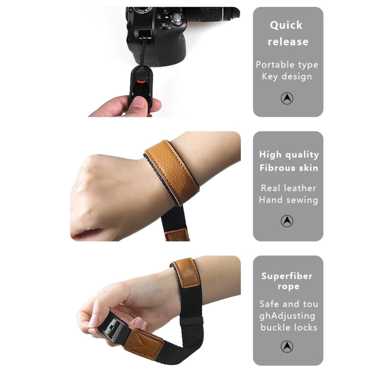 Camera Magnetic Wrist Strap SLR Accessories Hand Strap(Black+Brown) - Camera Strap by buy2fix | Online Shopping UK | buy2fix