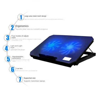 NUOXI S200C Laptop Silent Radiator Multi-level Adjustable Metal Bracket Base(White) - Cooling Pads by NUOXI | Online Shopping UK | buy2fix