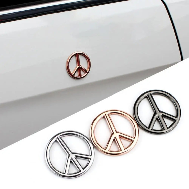 Car Anti-War Peace Sign Three-Dimensional Metal Stickers, Color: Titanium Black - 3D Metal Sticker by buy2fix | Online Shopping UK | buy2fix