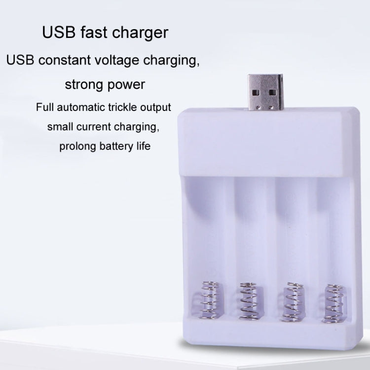 Fast USB 4 Slot Battery Charger AA/AAA Rechargeable Battery Universal Four Slot Charging Box, Model: With Cable - Charger & Converter by buy2fix | Online Shopping UK | buy2fix