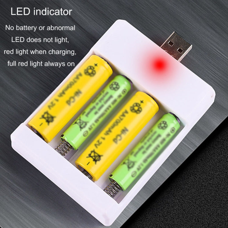 Fast USB 4 Slot Battery Charger AA/AAA Rechargeable Battery Universal Four Slot Charging Box, Model: With Cable - Charger & Converter by buy2fix | Online Shopping UK | buy2fix