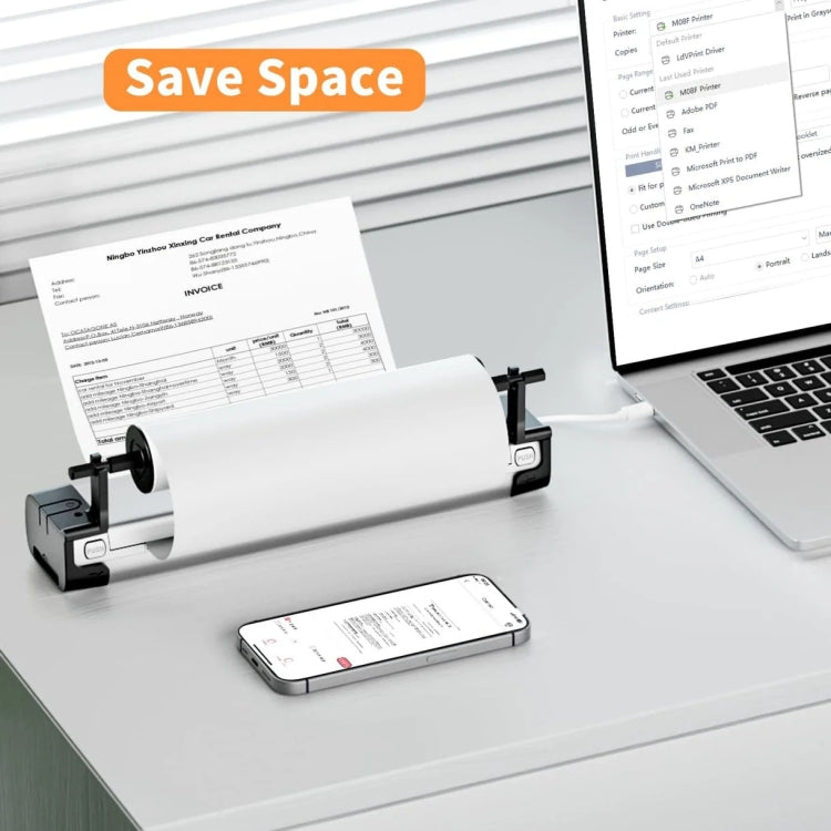 Phomemo 2 Rolls A4 Thermal Paper  Use With M08F Printer Holder For M832/M833/M834/M835/P831/Q302 Printer - Printer Accessories by Phomemo | Online Shopping UK | buy2fix