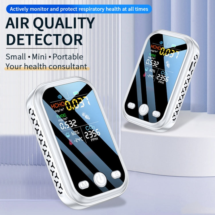 5 In 1  Air Quality Monitor TVOC HCHO CO2 Detector Temperature Humidity Tester(Black) - Air & Water Quality Tester by buy2fix | Online Shopping UK | buy2fix