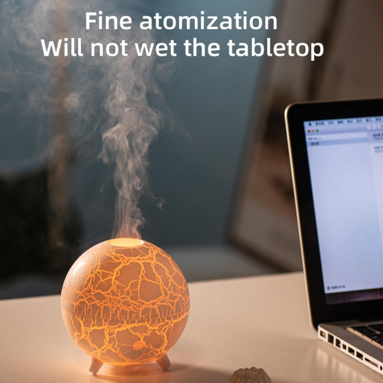 D612 USB Plug-in Colorful Gradient Atmosphere Light Flame Crack Aromatherapy Humidifier(White) - Air Purifiers & Accessories by buy2fix | Online Shopping UK | buy2fix