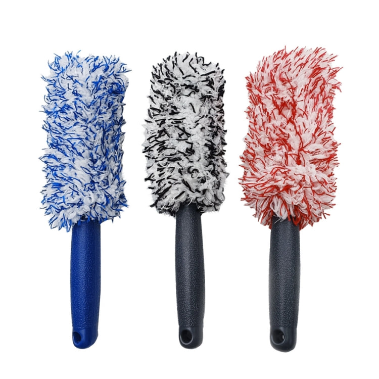 30cm Microfiber Long-handled Plush Tire Cleaning Brush(Blue White) - Car washing supplies by buy2fix | Online Shopping UK | buy2fix