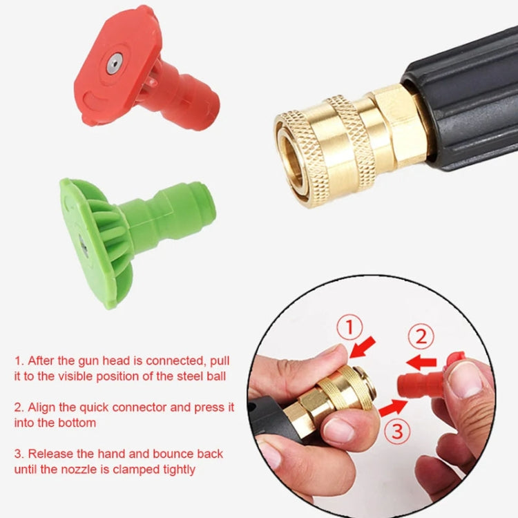 High-pressure Car Washer Nozzle Fan-shaped 1/4 Quick Plug Connector Water Rifle Parts, Specification: 25 Degree (1.4 Nozzle) - Car Washer & Accessories by buy2fix | Online Shopping UK | buy2fix