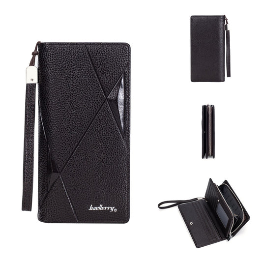 Baellerry S1240 Lychee Pattern Business Casual Zipper Long Wallet Multi-card Slot Clutch Bag(Coffee) - Wallets by Baellerry | Online Shopping UK | buy2fix