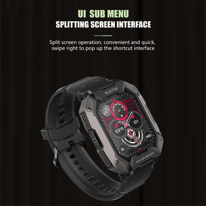 C20Plus 1.81-inch Health Monitoring Waterproof Bluetooth Call Smart Watch, Color: Camouflage Black - Smart Watches by buy2fix | Online Shopping UK | buy2fix