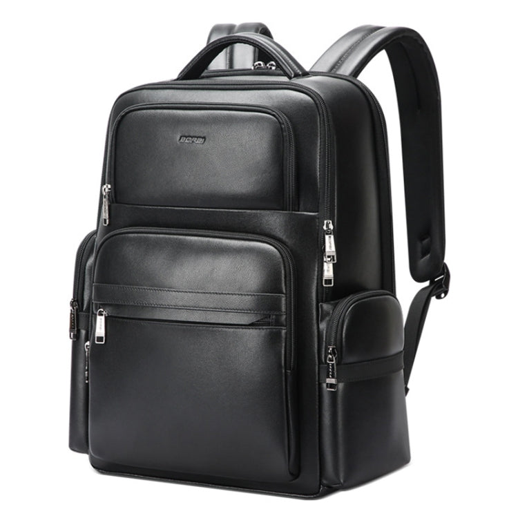 Bopai 61-98611 Large-capacity Waterproof First-layer Cowhide Laptop Backpack With USB+Type-C Port(Black) - Backpack by Bopai | Online Shopping UK | buy2fix