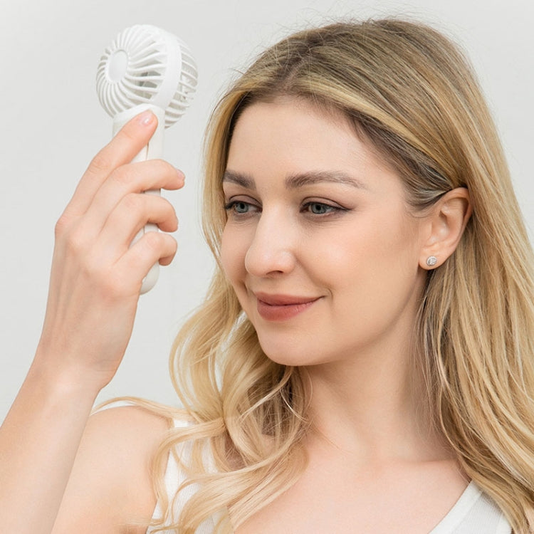 Portable Handheld Quiet Fan Silicone Hanging Neck Small Electrical Fan(Beige) - Electric Fans by buy2fix | Online Shopping UK | buy2fix