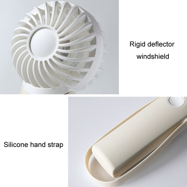 Portable Handheld Quiet Fan Silicone Hanging Neck Small Electrical Fan(Beige) - Electric Fans by buy2fix | Online Shopping UK | buy2fix