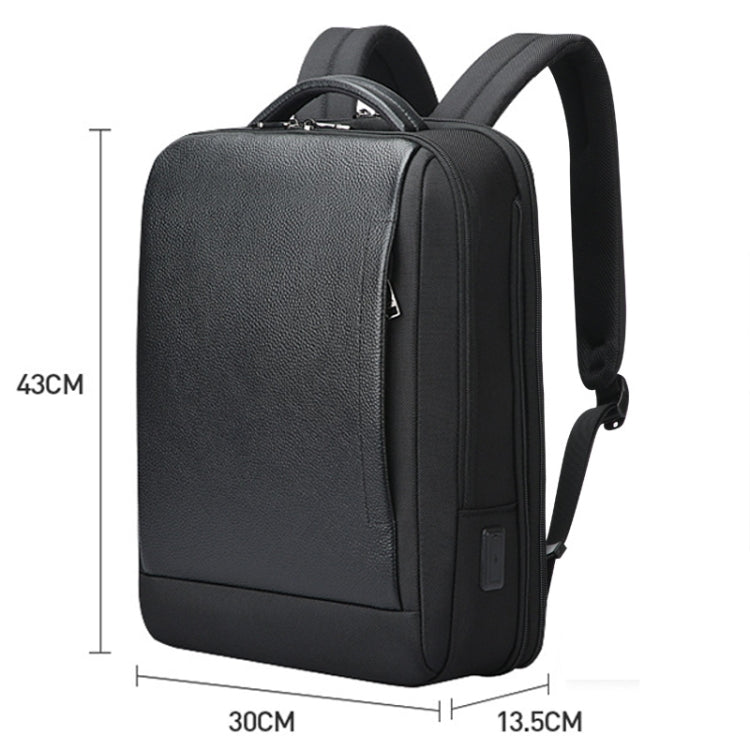 Bopai AL-61-122631B Large Capacity Cowhide Laptop Backpack With USB+Type-C Port(High-end Version) - Backpack by Bopai | Online Shopping UK | buy2fix