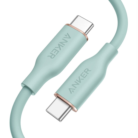 ANKER A8553 Powerline III 1.8m Skin Friendly Dual Type-C Data Cable PD100W Fast Charging Cable(Mint Green) - USB-C & Type-C Cable by ANKER | Online Shopping UK | buy2fix