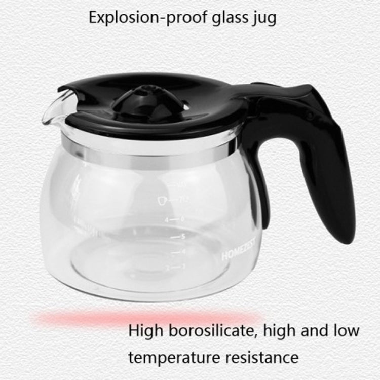 HOMEZEST 600W 0.65L  Automatic Drip Coffee Maker with Glass Carafe 2-6 Cup Capacity(Green EU Plug) - Coffee Tools by HOMEZEST | Online Shopping UK | buy2fix