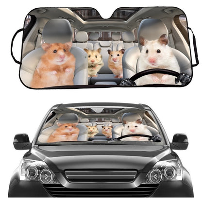 70x138cm Printed Car Sun Protection Heat Insulation Sunshade(Hamster) - Window Foils & Solar Protection by buy2fix | Online Shopping UK | buy2fix