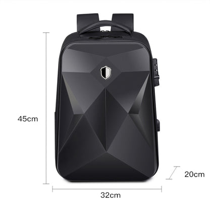 17 inch Password Lock Large Capacity Waterproof Laptop Backpack with USB Port(Black) - Backpack by buy2fix | Online Shopping UK | buy2fix