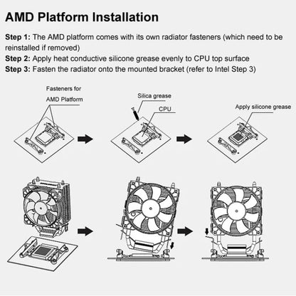 COOLMOON Frost Double Copper Tube CPU Fan Desktop PC Illuminated Silent AMD Air-Cooled Cooler, Style: P22 Magic Moon Edition Double Fan - Fan Cooling by COOLMOON | Online Shopping UK | buy2fix