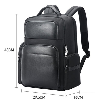 Bopai 61-125031 Large-capacity First-layer Cowhide Business Laptop Backpack With USB+Type-C Port(Black) - Backpack by Bopai | Online Shopping UK | buy2fix