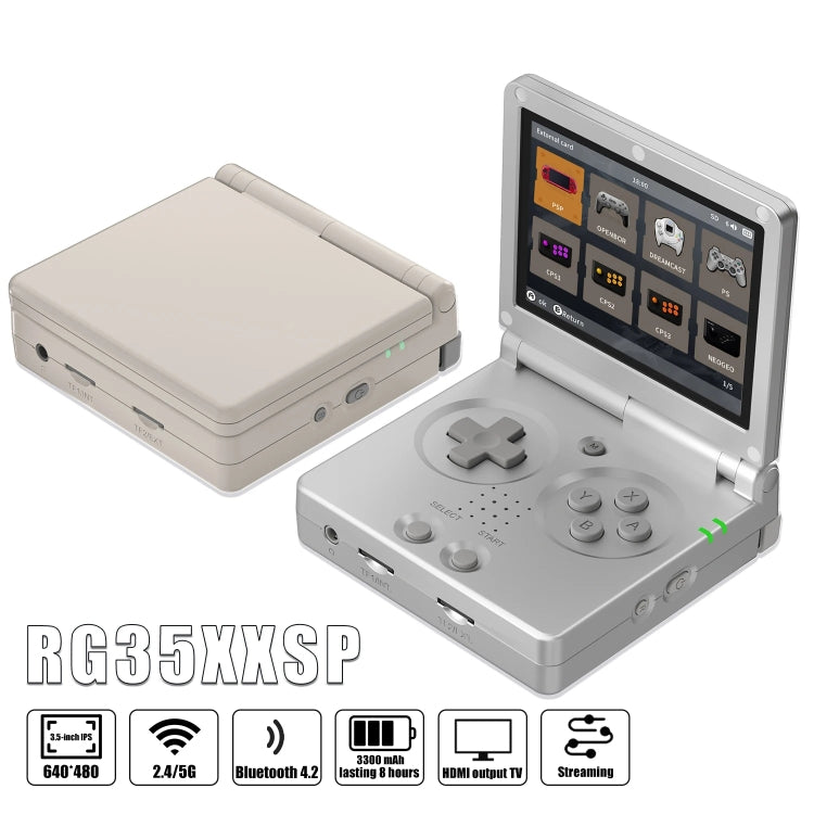 ANBERNIC RG35XXSP 3.5'' IPS Screen Flip Handheld Console Linux System WIFI Retro Video Game Player  64G(Grey) - Pocket Console by ANBERNIC | Online Shopping UK | buy2fix