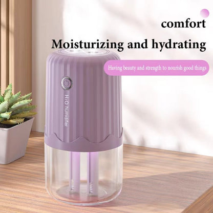 T06 Large-Capacity Atmosphere Night Light Household Dual Spray Air Humidifier, Color: Purple Plug-in - Air Purifiers & Accessories by buy2fix | Online Shopping UK | buy2fix