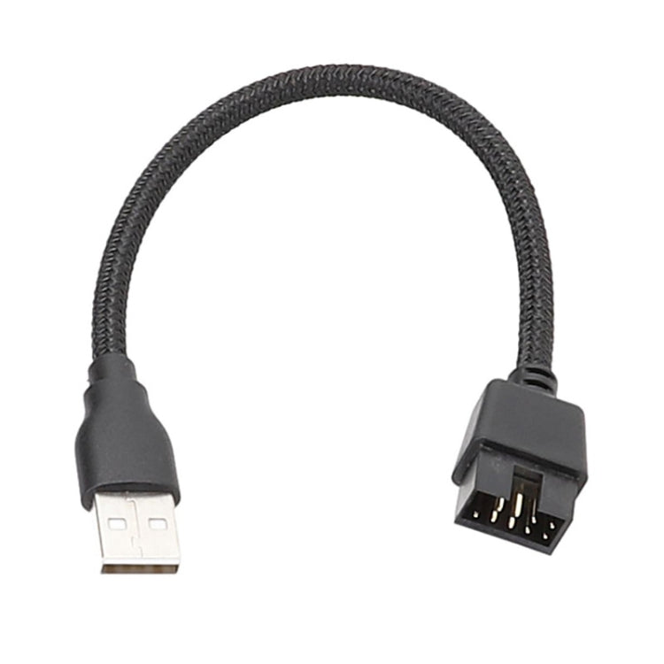 20cm USB-A Male To 9Pin Motherboard Built-In RGB Data To External U Port Adapter Cable(Black) - USB Cable by buy2fix | Online Shopping UK | buy2fix