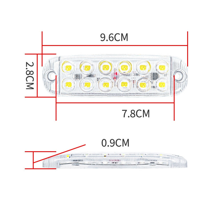 6pcs 12-Bead LED Flashing Warning Lights Motorcycle RV Signal Lights(Green Light) - Clearance Lights by buy2fix | Online Shopping UK | buy2fix