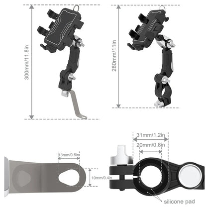 Motorcycle Bicycle Outdoor Cycling Navigation Phone Holder, Style: Handlebage Bracket - Holder by buy2fix | Online Shopping UK | buy2fix