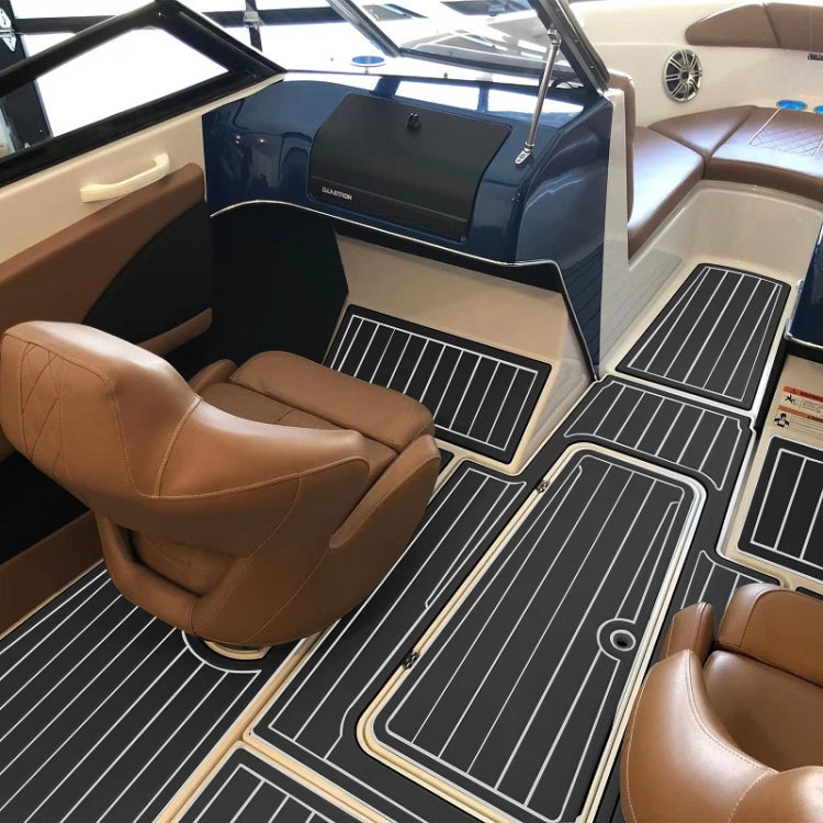 240x60x0.6cm Black White Yacht Imitation Teak Anti-Slip Deck EVA Mat - Floor Mats by buy2fix | Online Shopping UK | buy2fix