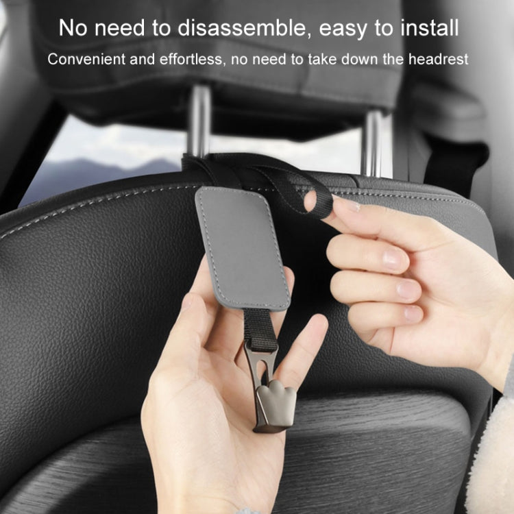 Car Seat Hook Multi-function Leather Seatback Hanger Car Interior Supplies(Grey) - Stowing Tidying by buy2fix | Online Shopping UK | buy2fix