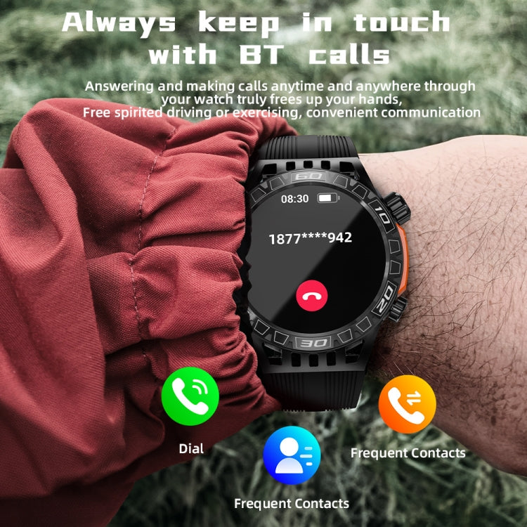 LOKMAT ZEUS6 PRO 1.46-Inch IP68 Waterproof SOS Flashlight Bluetooth Smart Watch(Brick Red) - Smart Watches by LOKMAT | Online Shopping UK | buy2fix